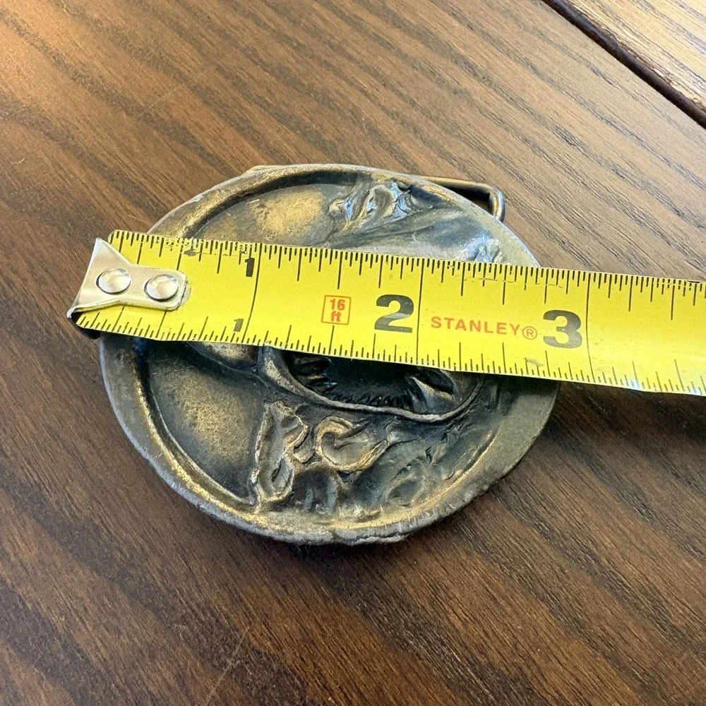 Vintage Great White Shark Belt Buckle E88‎ Solid Brass Jaws Style USA Heavy